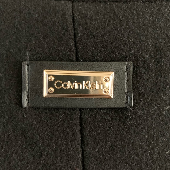 Calvin Klein black wool belted winter coat - Picture 6 of 9